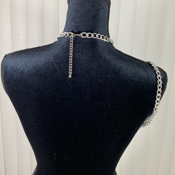 Silver Chain Harness One Arm Chain Necklace Vest Neck Harness - Picture 7 of 10